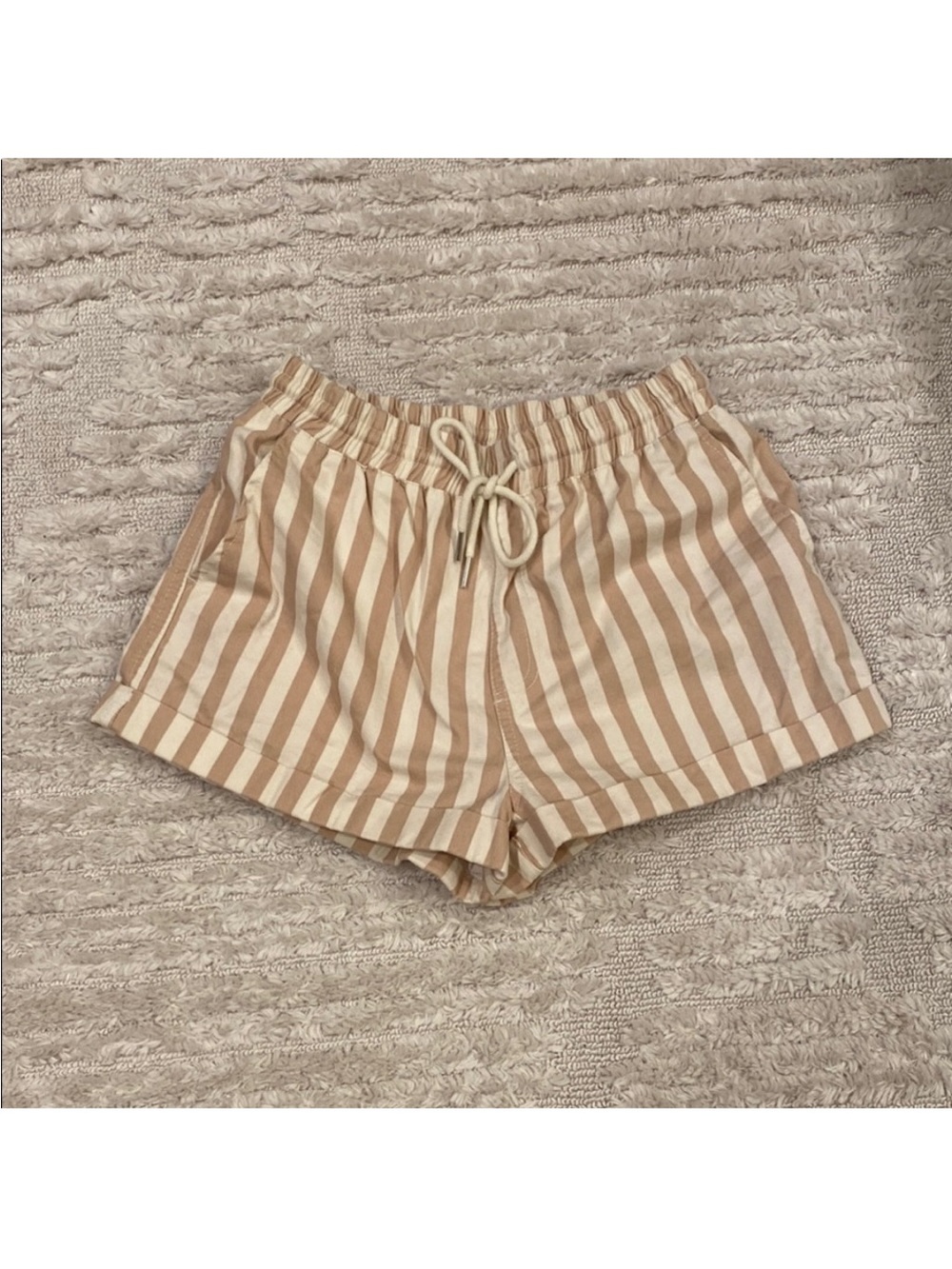 Zara Striped Tan Women's Shorts Sz S